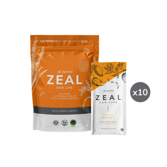 Zeal - Mango - 10 single-serve packets - Zurvita/Zinzino