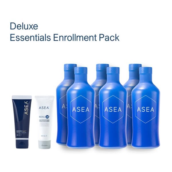 Asea Deluxe Essentials 6 bottles of Redox Supplement water + 1 tube of REDOXGold™ gel + Renu 28